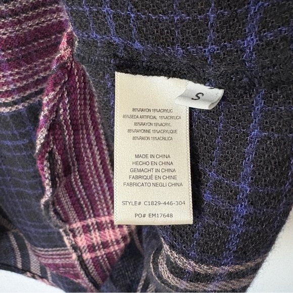 Anthropologie Cloth & Stone Versify Tunic Dress Womens Size Small Black Tie Neck - Picture 8 of 12